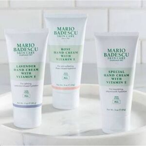 Mario Badescu 3 Piece Hand Cream Set with Vitamin E.  Includes travel case.  NWT
